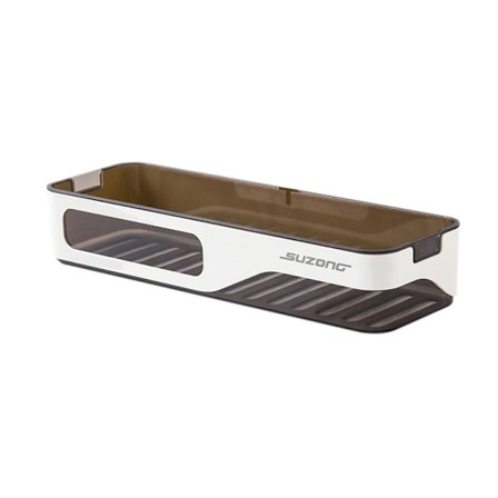 Plasthylde til opbevaring af flasker Badeværelse Køkken Multifunktionel Rektangulær Caddy Box Selvklæbende Vægmontering Holder Bruserhylde 