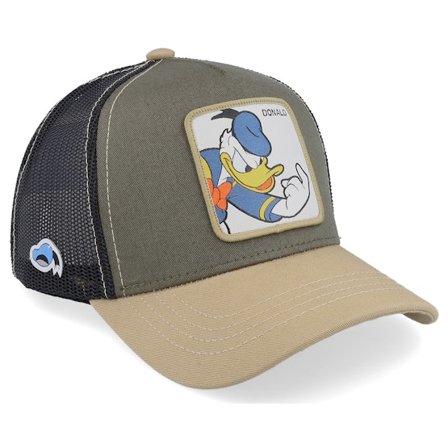 Capslab - Grønn trucker Caps - Disney Donald Duck Olive/Beige/Black Trucker @ Hatstore