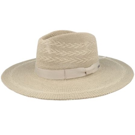 Brixton - Beige straw Hatt - Lyons Knit Pattern Packable Ha Light Tan Fedora @ Hatstore