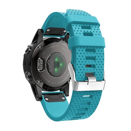 Officiell Blå Officiell Blå kompatibel med Garmin Fenix 5S Silikon Armbandsrem (Vit) kompatibel med Garmin Fenix 5S