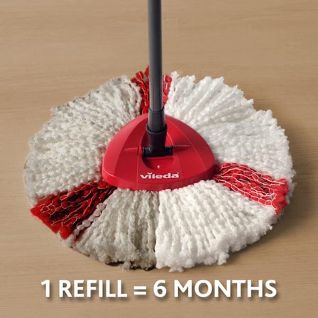 2-i-1 Spin Mop-påfyllning, 2-pack Turbo 2-i-1 Mophuvud Ersättningar, Passar alla Vileda Turbo-moppar