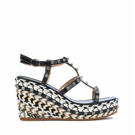 Alma EN Pena Ap611 High wedge sandal , Zwart , Dames , Maat: 37 EU