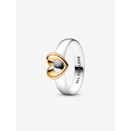 Pandora - Radiant Tvåtonad Justerbar Hjärta Ring - Sterling silver, 14k guldplätering