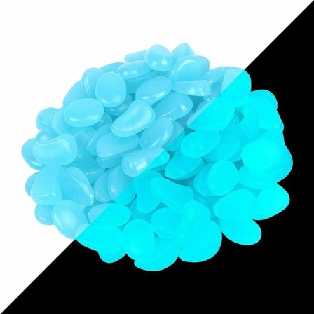 Ljus upp sten, 200 st blå lysande sten dekorativ sten på natten för utomhusträdgårdsakvariumvägar barnrum