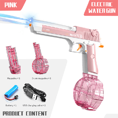 Let Elektrisk Vandpistol, Elektrisk Vandpistol til Voksne og Børn, 500 ml, 2 i 1 Elektrisk Vandpistol, Sommerlegetøj til Voksne, Drenge, Piger fra (