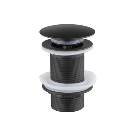 Diskhoavlopp pop up-avlopp med automatiskt överflöde universell svart fåfänga badkar badrum