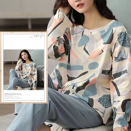 Naisten Polyesteri Pyjamasetti Ruudullinen Uniasu Pitkähihainen Kotiasu Sarja Suuret Koot 5XL Rennot Pijamat W8 NAISTEN PYJAMAT XXXL