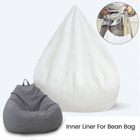 Nytt innerfoder for Bean Bag Chair Coer Stor Lättstädad Soffsits coolwhite 100x120cm