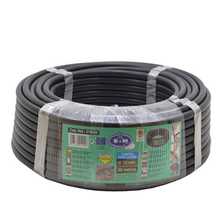 Droppslang - S-M - 010026 - 12 mm x 50 m - Svart - Låg densitet polyeten