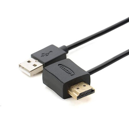 Kompatibel HDMI han til hun-stik + USB 2.0 opladerkabel forlænger