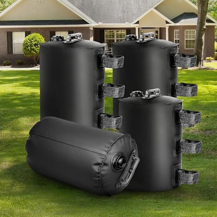 Canopy-vedenpainopussi, 4 kpl, kannettavat vesitelttapainot, 21,7 kg paviljongin jaloille, patiovarjo, pop-up-katos, musta