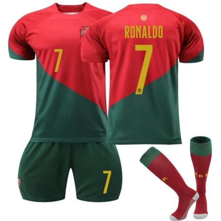 2022 Portugal Hjemmefodboldtrøje nr. 7 Cristiano Ronaldo Home 22(6-7Years)
