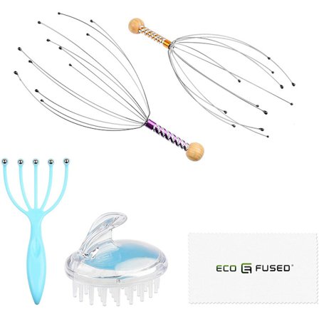 Massage Set - 2x Huvudkliare, 1x Klo Massageboll och 1x Schampo Massageborste