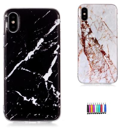 Skydda din iPhone X/Xs med marmorskal! Svart