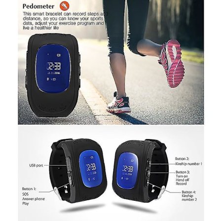 Vanntett GPS Smartklokke for barn med skritteller