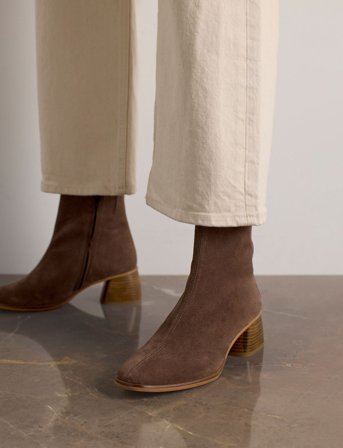 ANGULUS Boots - Block Heel With Zipper - Brown - 36