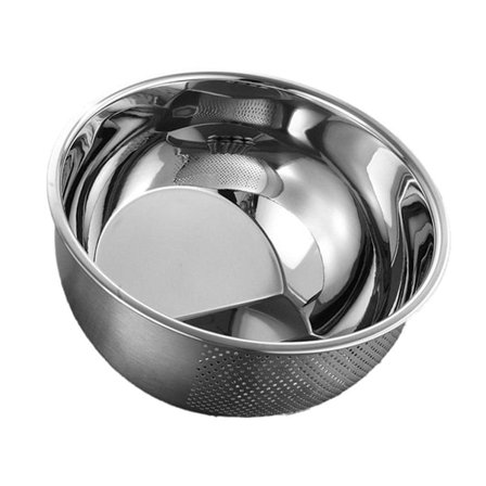 304 Rostfritt Stål Dräneringskorg för Ris Tvättning Grönsaker Hushållssil