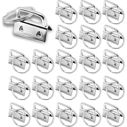 40 stk. nøgleringsbeslag, snor-emner, klemme-lås vedhæng, armbåndsbeslag med nøglering