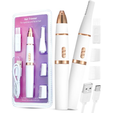 2025 Siste Modell AREYZIN 2 i 1 Øyenbrynstrimmer for Kvinner, Smertefri Hårfjerning for Kvinner, Oppladbar Øyenbrynsepilator Penn for