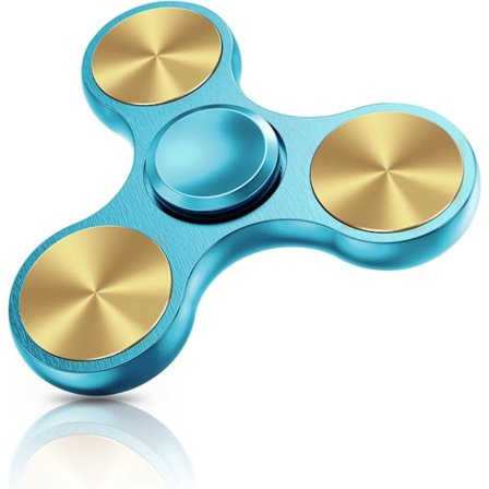 Ruostumattomasta teräksestä valmistettu Fidget Spinner - Pyörii 4-10 minuuttia - ADHD kaikenikäisille (Taivaansininen)