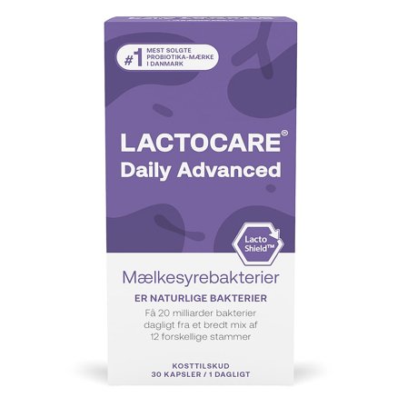 Lactocare Daily Advanced Mælkesyrebakterier 20 mia. 30 kaps., Helse & Madvarer, Ingredienser, Mælkesyrebakterier