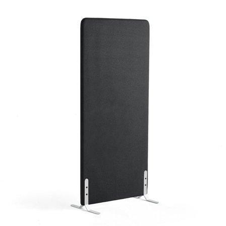 Skærmvæg ZONE, 1700x800x46 mm, stof Hush, hvide ben, mørkegrå