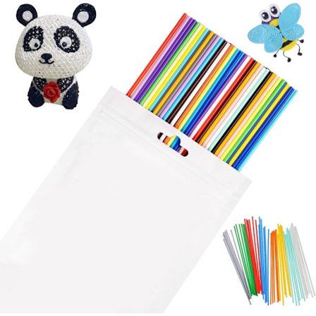 300 stk. 3D-pen refills - 2,5 mm - Til 3D-print - Til 3D-penne - Tilbehør - Farvet plastfilament-sæt - 30 farver