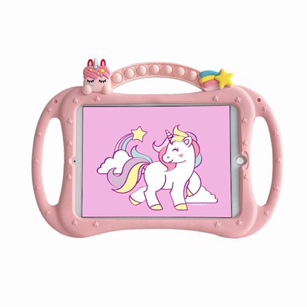 Fodral för iPad Air 4-10,9" Regnbågshandtag Surfplatta Femuddig Stjärna Enhörning Tecknad Melodi Silikon