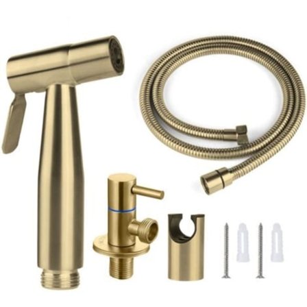 SERBIEN Toalettspruta Bidéspruta 150 cm, Guldfärg