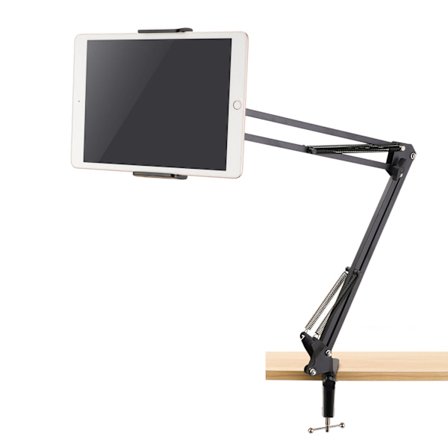 Bordsställ för surfplatta i metall med justerbart stativ, skrivbordsställ, surfplattehållare för iPad, smartphonehållare~02915