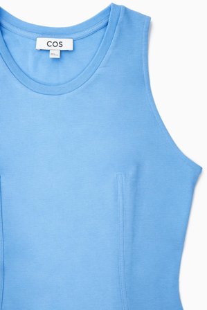 COS Women's Sleeveless Dropped-Waist Maxi Dress in Blue