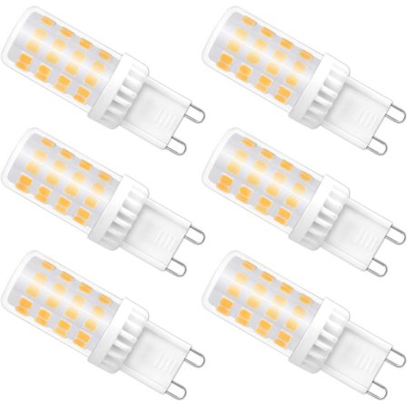 4W G9 LED-pære 480LM Varmhvit 3000K 360° Roterbar 6-pakning Kompatibel med Dimbar[JUN]