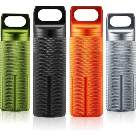 4 stk. bærbar pilleæske vandtæt EDC pillebeholder lufttæt nøglering pilleæske rejsepilleflaske til opbevaring af kosttilskud til udendørs 