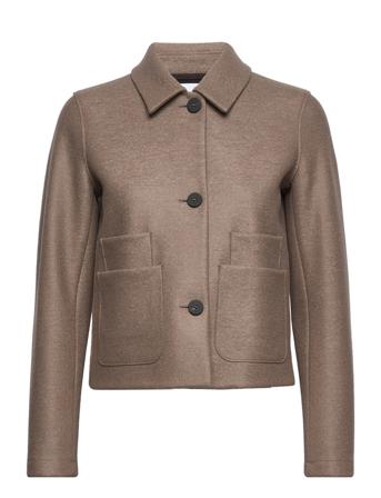 Women Blouson Light Pressed Wool Villakangastakki Beige Harris Wharf London
