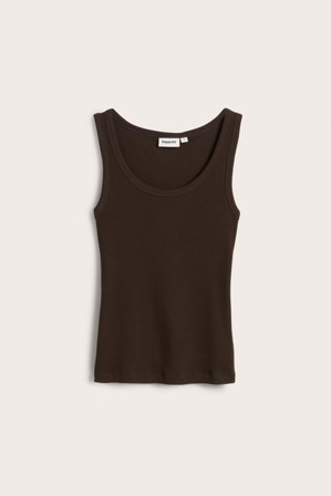 Kappahl | Prążkowana koszulka Ciemnobrązowy XS | Ciemnobrązowy