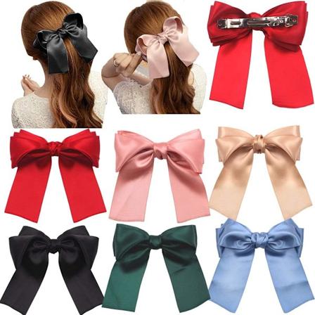 6 stk Store Hårbånd for Kvinner og Jenter 5,5 Tommer Silkebånd Bånd Håndverk Bånd Store Hårbånd Klips for Lolita Fest Jente