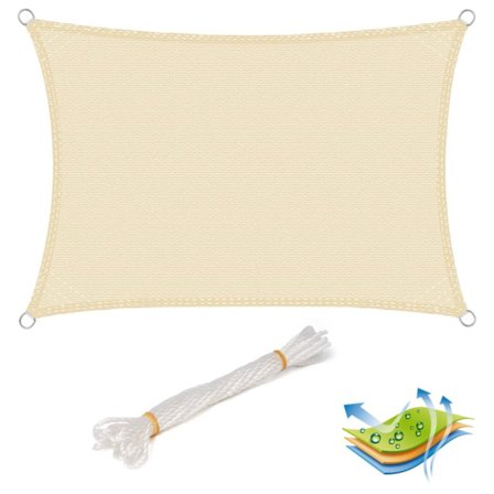 Rootz Sun Sail Sunshade - UV -suoja - tuulensuojakatos - ruskea HDPE - kyynelkestävä, hometon - 2x4m