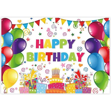 2,1x1,5m Färgglada Grattis på födelsedagen Bakgrunder Dekorationer Banner För Barn Nyfödd Barn Dusch Ballonger Godis Bar Gåvor Bord Bakgrund Barn 