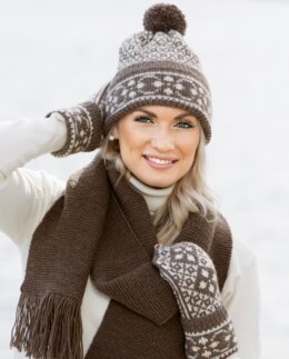 Strikkeoppskrift Lue, skjerf og votter - Viking of Norway