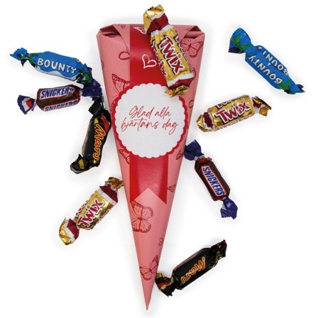 KARAMELLO Godis Alla hjärtansdag strut inslaget godis 80g - Lyreco - Kök och servering - Ätbart - Godis och choklad