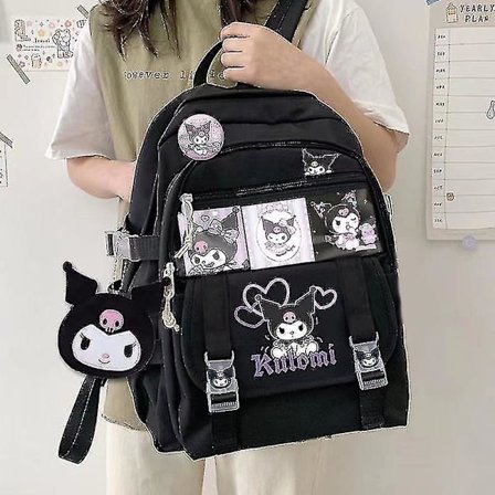 Ny Sanrio Kuromi Rygsæk Skuldertaske Pompompurin Taske Lar Sød Taske (FMY)