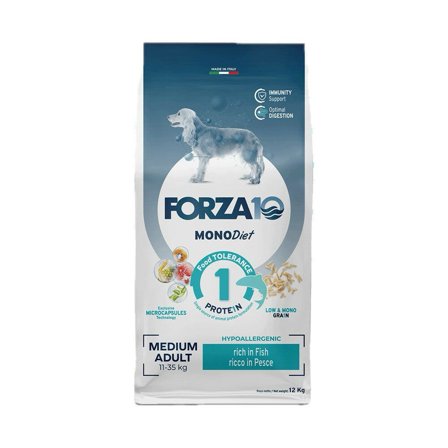Forza10 Medium Diet Crocchette Al Pesce Cani Adulti Taglia Media