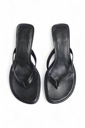 Premium Selection Tongs à talons en cuir - Chaussures en cuir - Noir - EU 40