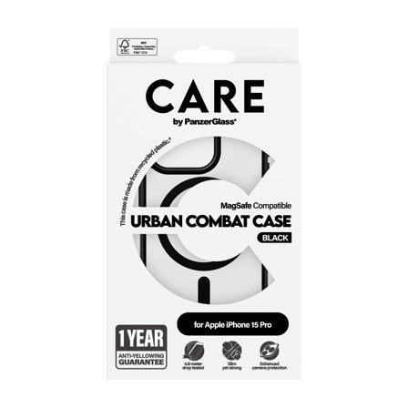 PanzerGlass CARE CASE URBAN CB TRANS W BLK MSAFE IPHN 15 PRO ACCS