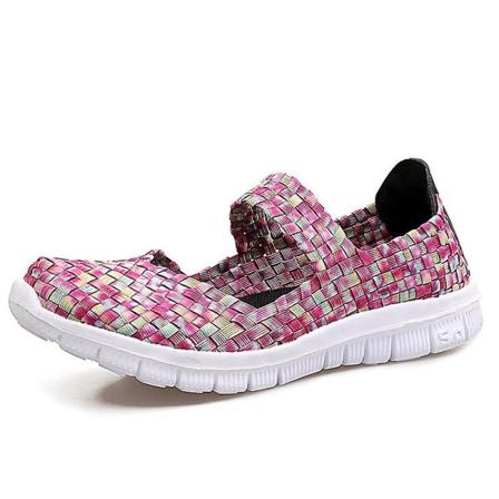 Kvinnor Skor Lady Summer Slip On Flats Sneakers Rainbowpink 10