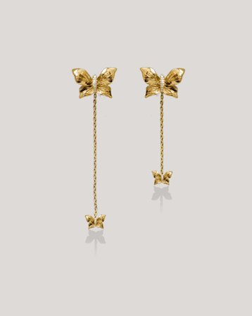 IOAKU PAPILLON CRYSTAL STUDS Guldig Smycken Tjej - Kids Brand Store