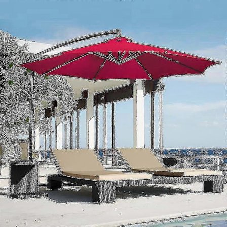 3m Rund Trädgårdsparasoll Utomhus Uteplats Solskydd Tak 3m 6/8x Arm