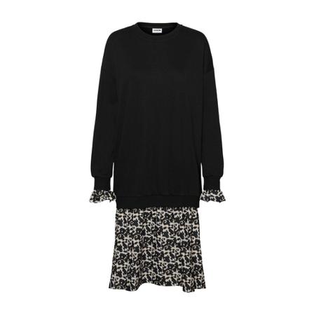 Noisy May, L/S Below Knee Dress Zwart, Dames, Maat:S