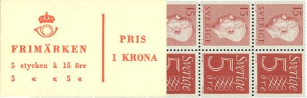 Sverige 1957 - AFA 5x 429Ca + 5x 474C - Frimærkehæfte - Postfrisk