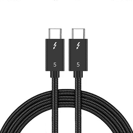 2m 80Gbps Ultra-rask Thunderbolt 5 USB Type-C-kabel Støtter 8K 60Hz Skjerm PD 240W Ladeeffekt